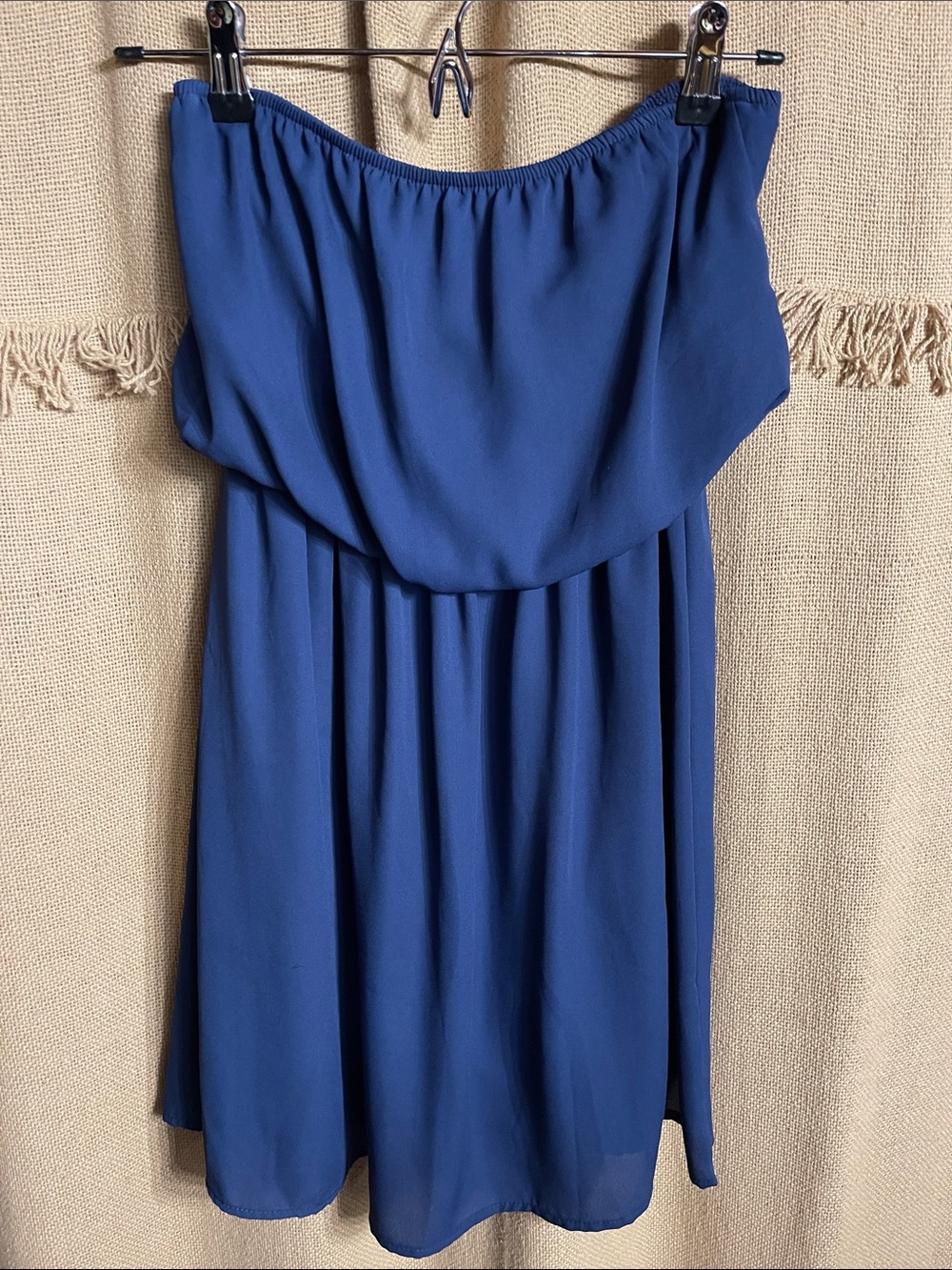 Strapless Blue Women’s Dress - Classic Summer Style